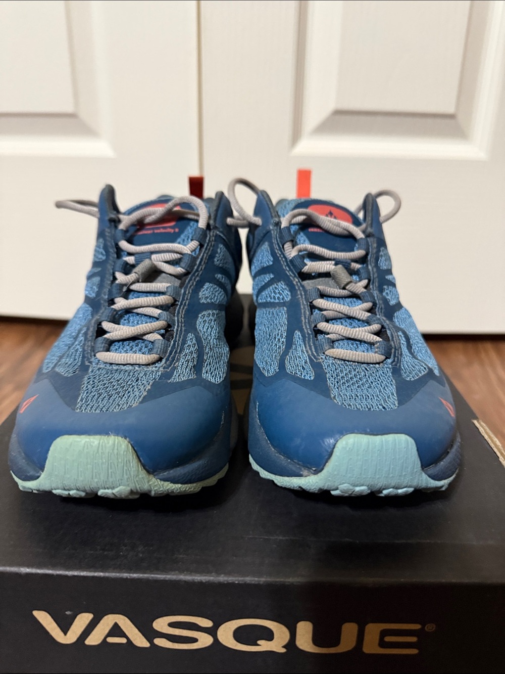 Vasque Women’s Blue Trail Sneakers with Light Aqua Soles
